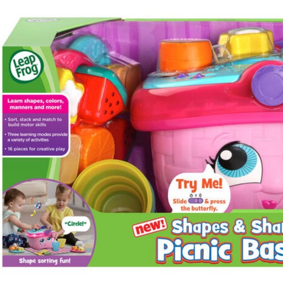 NEW LeapFrog Shapes & Sharing Picnic Basket English Edition Musical Interactive - Picture 2 of 6
